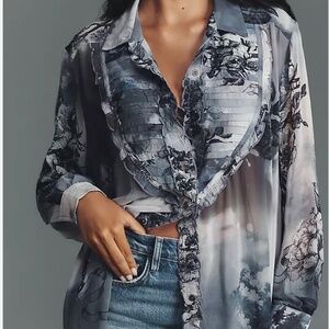 Pilcro - Chiffon Buttondown Blouse